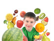 Foto: Healthy Fruit Child on White Healthy Fruit Child on White