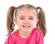 Happy Little Girl on White Background