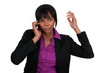 Photo: Annoyed businesswoman on the phone Annoyed businesswoman on the phone