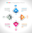 Infographic design template with paper tags.
