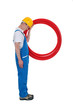 Electrician forming a P