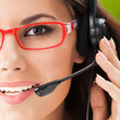 Foto: Support phone operator in headset Support phone operator in headset
