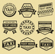 Taxi labels set, vintage style