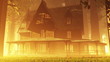 Scary House in Magic Deep Forest Fairy Tale Scene 3D artwork