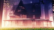 Scary House in Magic Deep Forest Fairy Tale Scene 3D artwork