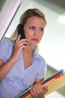 Foto: Women worried about the phone Women worried about the phone