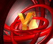 buchstabe und rote ringe