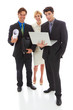 happy young attractive business team