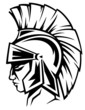 spartan warrior black and white vector profile