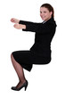 Businesswoman holding an invisible object
