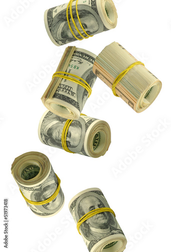 Photo: many rolls of money many rolls of money