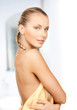 beautiful woman in towel