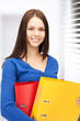 woman with folders