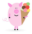 Vector: Schwein mit Eis Schwein mit Eis