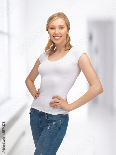 Photo: woman in blank white t-shirt woman in blank white t-shirt