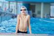 happy child on swimming pool