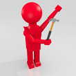 figura umana 3D con martello