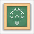 Vector: Blackboard with icon of a bulb Blackboard with icon of a bulb