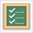 Vector: Blackboard with icon of a checklist Blackboard with icon of a checklist