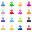 Vector: Abstract icon of a user, 16 different colors Abstract icon of a user, 16 different colors