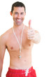 Male lifeguard giving thumbs up