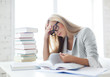 student with books and notes