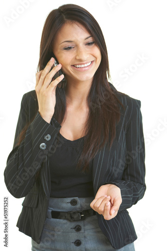 Photo: Happy business female with cell phone Happy business female with cell phone