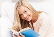 woman reading book