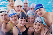 Photo: happy teen group at swimming pool happy teen group at swimming pool