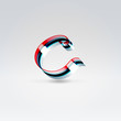 Fantasy plastic 3d glowing ribbon typeface