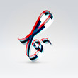 Fantasy plastic 3d glowing ribbon typeface