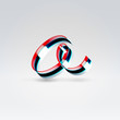 Fantasy plastic 3d glowing ribbon typeface