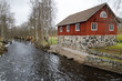 Old Swedish crane building close to the river