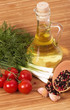 Olive oil with fresh vegetable and spices