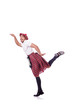 Scottish man dancing on white