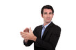 Man clapping