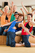 Photo: Zumba or Jazzdance - young people dancing in studio Zumba or Jazzdance - young people dancing in studio