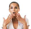 scared businesswoman
