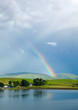rainbow over lake