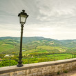 Chianti region, lamp and rural landscape. Radda, Tuscany, Italy