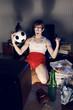 Soccer Fan Watching Television