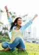 Foto: Happy woman with arms up Happy woman with arms up