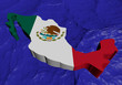Mexico map flag in abstract ocean illustration
