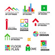 collection of vector logos construction and repair of houses