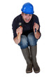 Handyman holding chisel and hammer