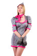 Airhostess isolated on the white