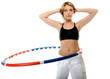 young fitness woman with hula hoop isolated