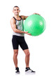 Man With Swiss Ball Doing Exer...