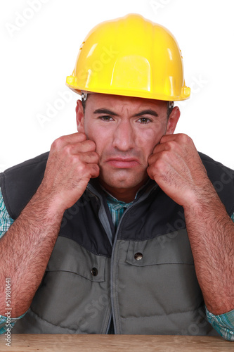 Photo: Sad builder Sad builder