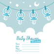 Blue Baby Shower Invitation with Pacifiers